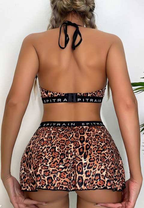 Kirschschatz-Leopard-Tier-Skater-Rock