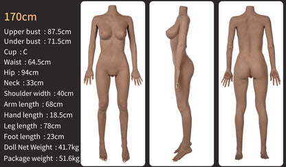 Zelex Hibrid Sex Doll Yvonne (Versioni i nofullave të lëvizshme) 170cm